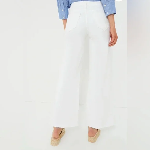 MOTHER Women's White Flare Jeans